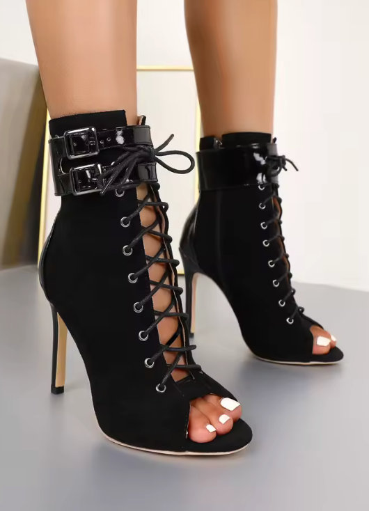 Black Buckle Dance Heel