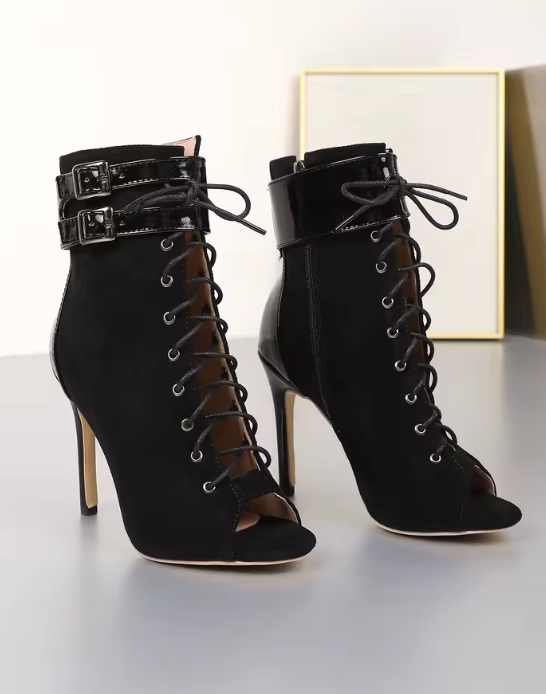 Black Buckle Dance Heel