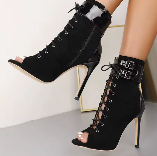 Black Buckle Dance Heel